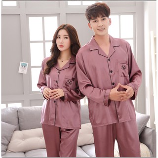 Đồ ngủ Pijama đôi Lụa cao cấp mầu đậu ( có clip + ảnh thật )