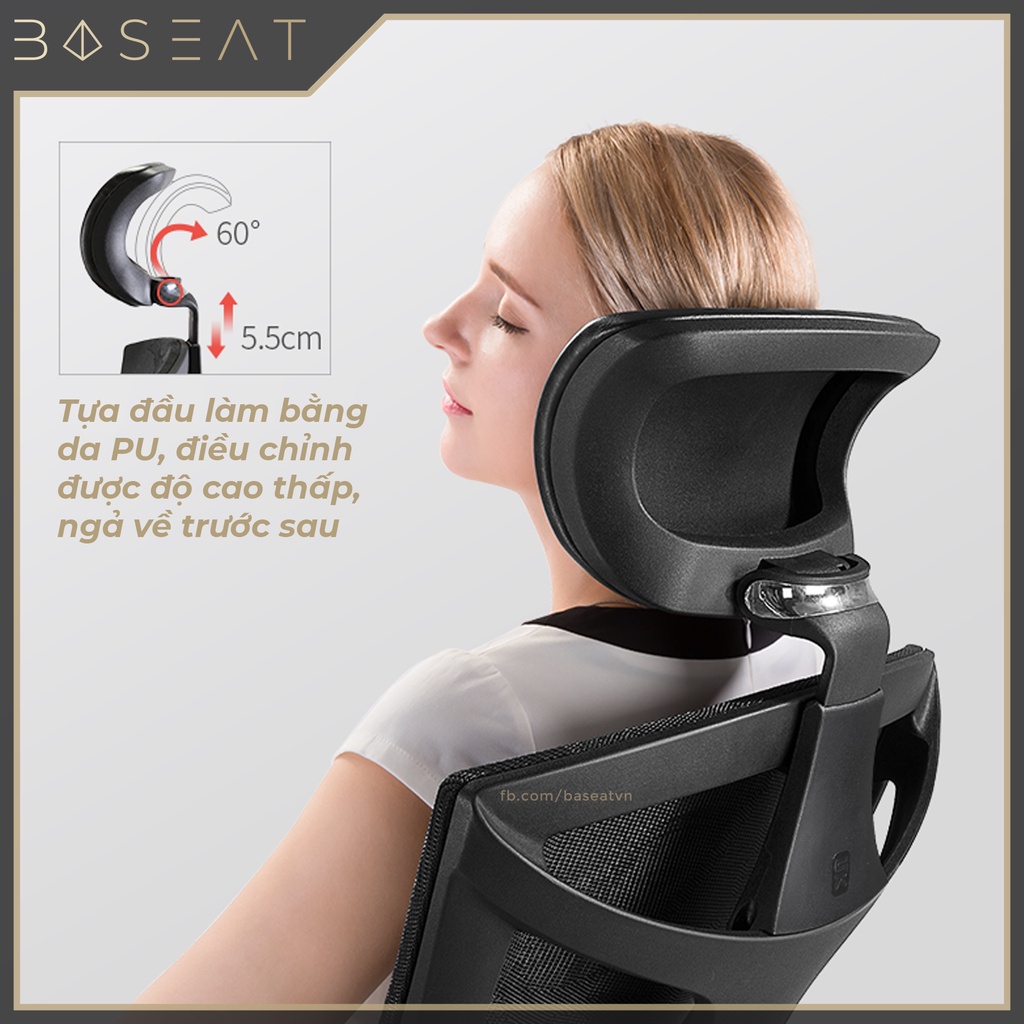 Ghế lưới Công thái học SIHOO V1 - Ergonomic điều chỉnh lưng bảo vệ cột sống, làm việc văn phòng, ngả 140 độ