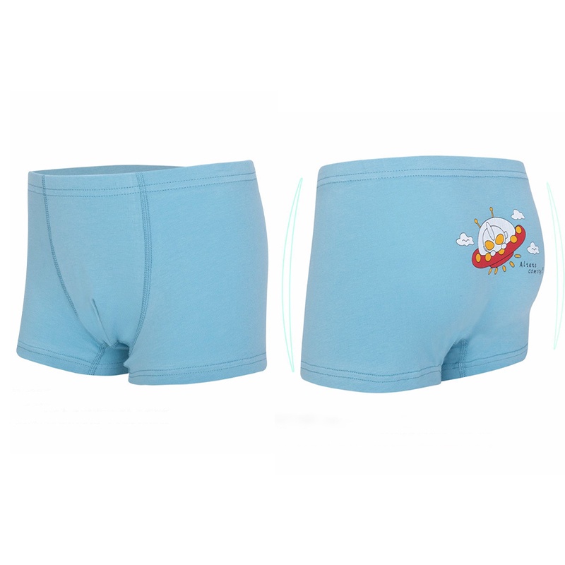Bộ 5 Quần Lót Boxer Cotton Thoáng Khí In Hình Ultraman Cho Bé Trai 3-12 Tuổi