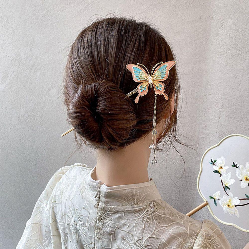 Trâm Cài Tóc Hình Bướm Phong Cách Hanfu Cổ Điển Cho Nữ WMES15H