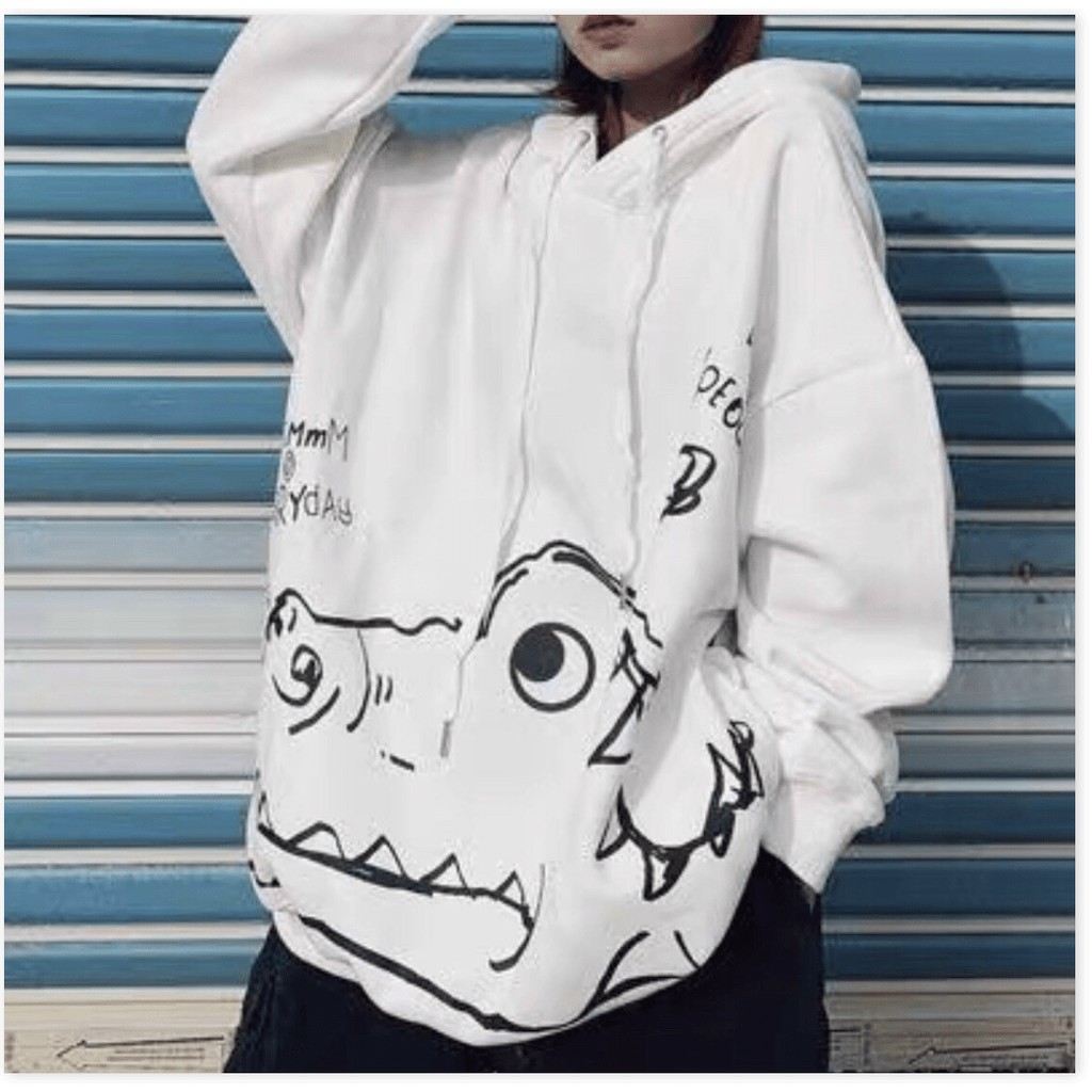 Áo Hoodie Nam Nữ Uniex Chất Nỉ Dày Mịn Thời Trang Cùng Họa Tiết Cá Sầu Vui Nhộn [SUPER FASHION]