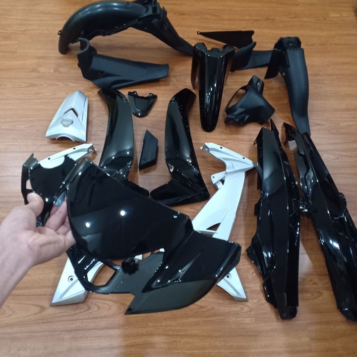 Bộ dàn áo xe SIRIUS màu ĐEN phanh CƠ , nhựa nguyên sinh ABS cao cấp