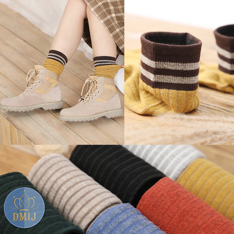 Tất nữ cổ cao phong cách vintage Hàn Quốc nhiều màu đáng yêu
