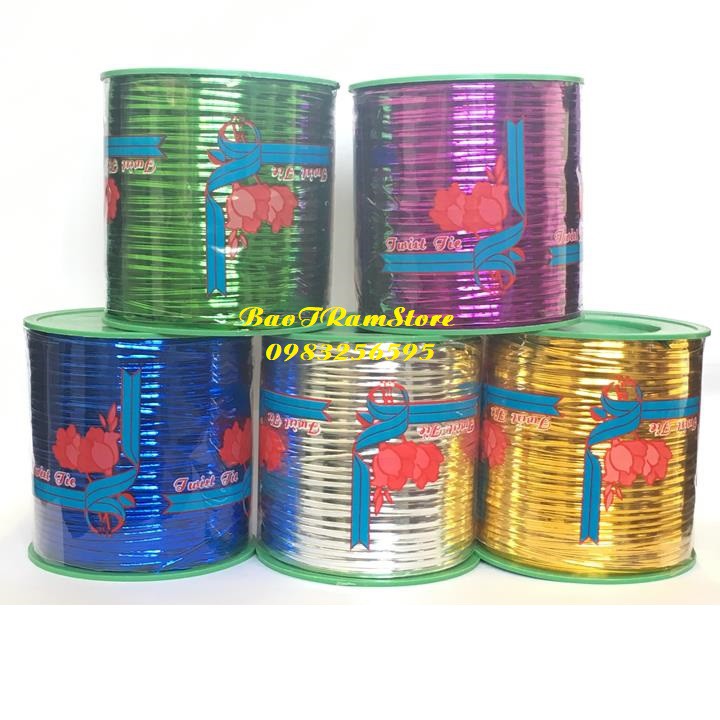 Dây kẽm kim tuyến các màu Twist tie cuộn 400g.