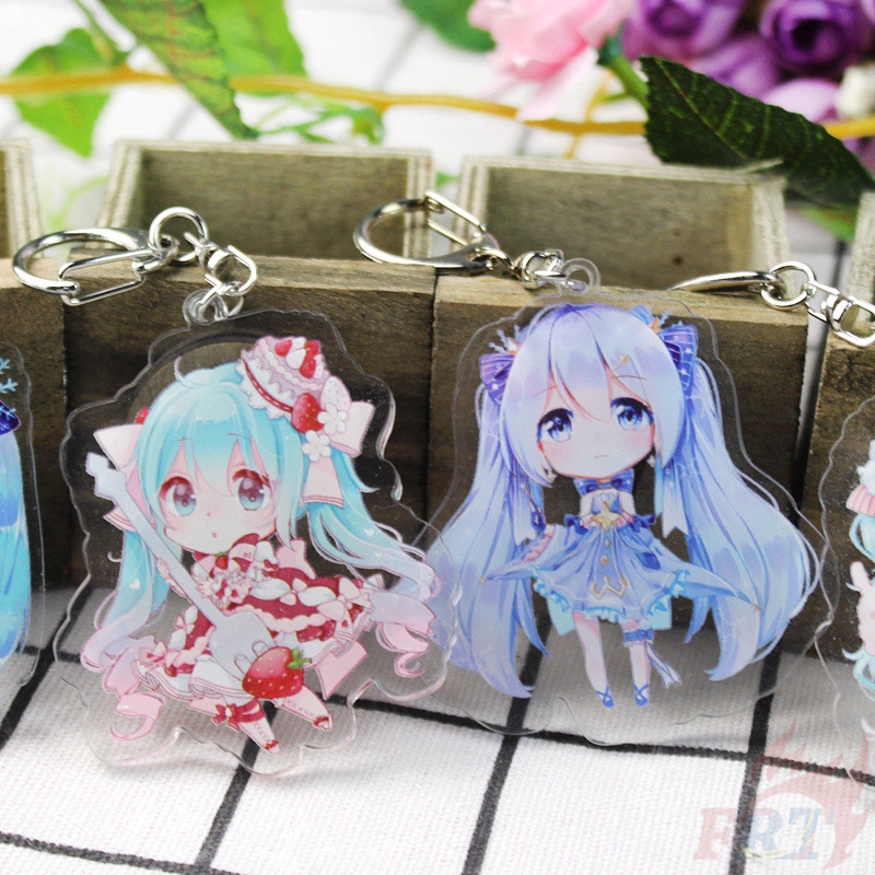 ❀ Hatsune Miku - Snow Sakura Acrylic Móc khóa ❀ Anime Figures Fashion Pendant Keyring Keychains（4 Styles）