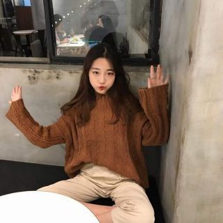 ( ib màu cho shop) Áo len móc vặn thừng from rộng MH