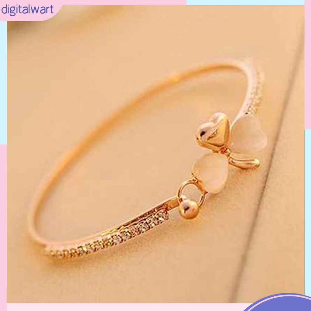 Vòng Tay Mạ Vàng Mặt Cỏ Ba Lá Đính Đá Thời Trang