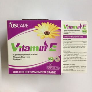 (Nhà thuốc 24h/7) Vitamin e hoa cúc, đẹp da, mịn sáng da, chống lão hóa 100viên