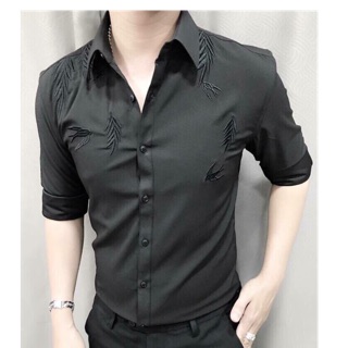 Áo sơ mi 3d nam phi lụa cao cấp thời trang 2018 ms582