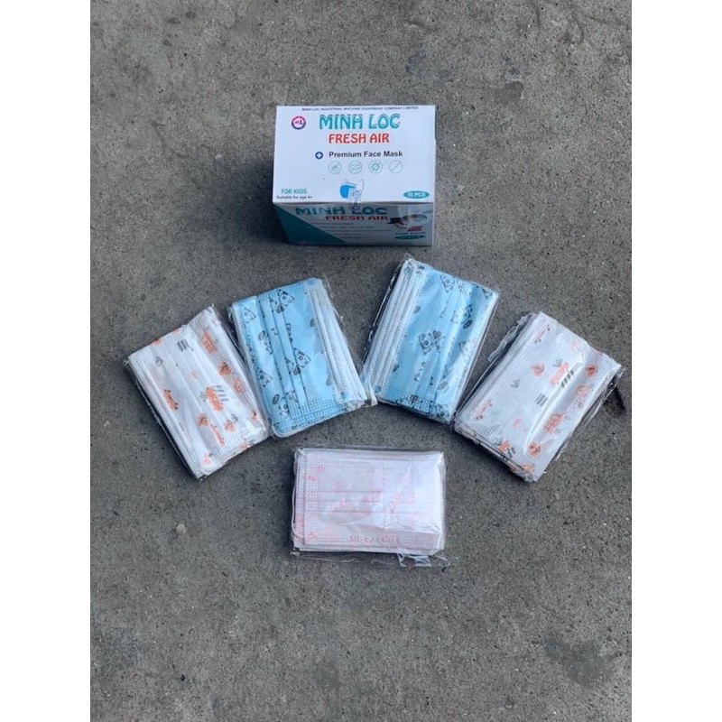 HỘP 50c KHẨU TRANG TRẺ EM KHÁNG KHUẨN 3 LỚP MINH LỘC | BigBuy360 - bigbuy360.vn