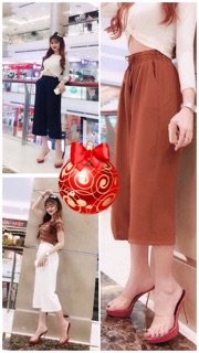 Quần ống rộng thun lửng