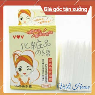 [SIÊU RẺ] Bông Tẩy Trang Hàn Quốc (Hộp 100 Miếng) Dai Mềm Mịn