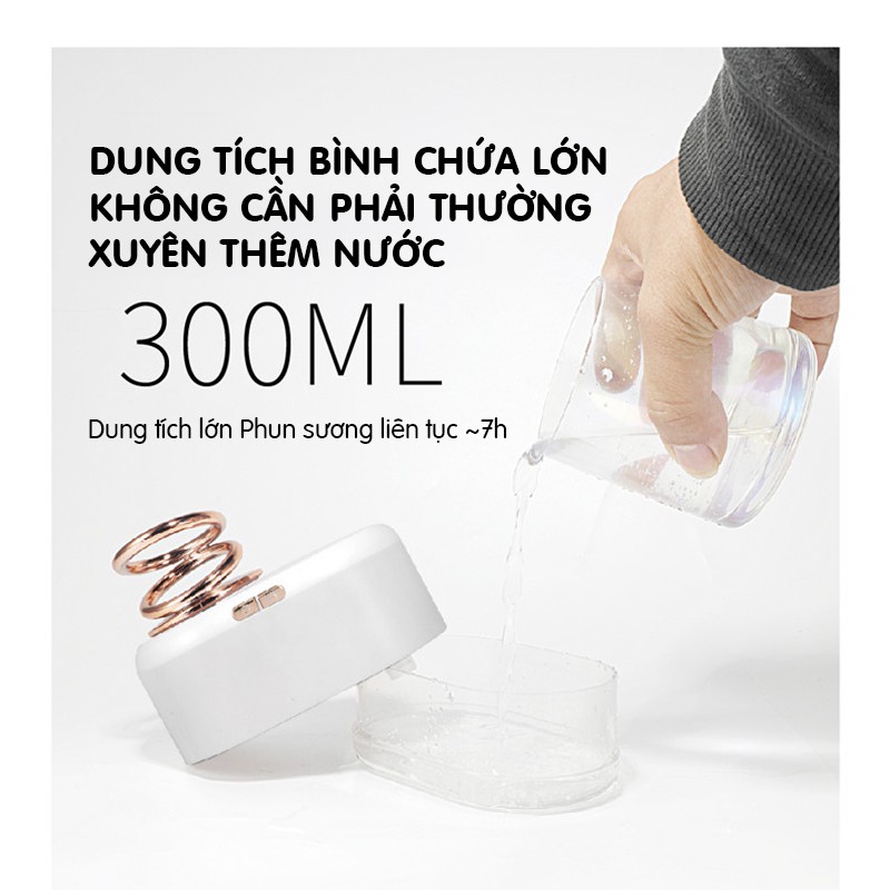 Máy tạo ẩm Cát Thái AX-18 phun sương liên tục 7h, vòng đôi xoay chuyển huyền ảo, dung tích 300ml - Bảo hành 6 tháng