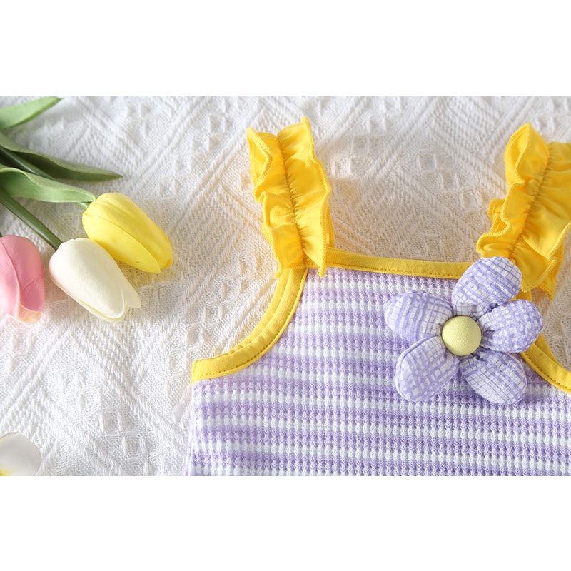 Bộ Áo Liền Quần Hai Dây Mùa Hè 2289 Cho Bé Gái