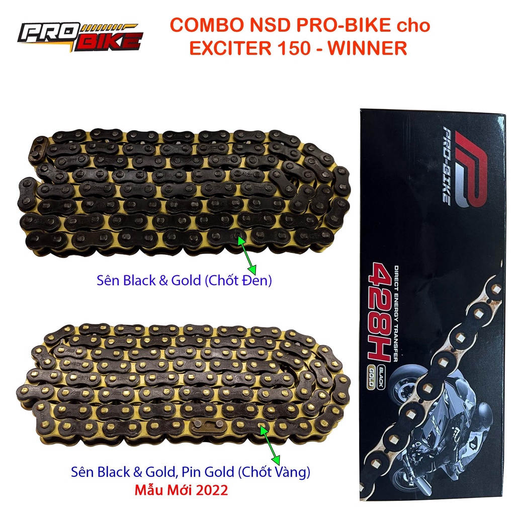 NHÔNG SÊN ĐĨA / XÍCH TẢI PROBIKE V2 CNC  XE  WINNER SONIC EXCITER 135/ 150 RAIDER fi SATRIA