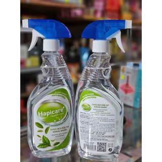 (Gói 24 chai) Dung dịch nước rửa tay khô khử khuẩn Hapicare+ 24 chai xịt tia sương 500ml (  Giá phân phối )