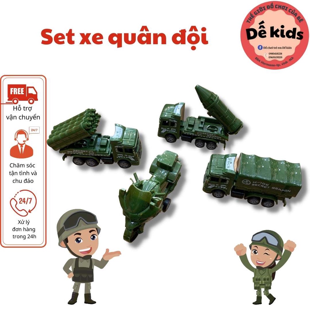 Combo Đồ Chơi Set Xe Quân Đội