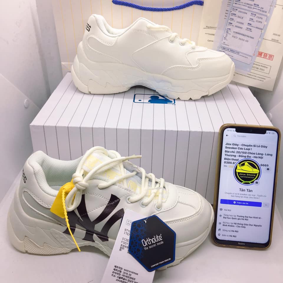 [ FREE SHIP ] Giày thể thao sneaker trắng M L B  NY CHỮ ĐEN MỚI full size, full bill box hàng 1:1 | BigBuy360 - bigbuy360.vn
