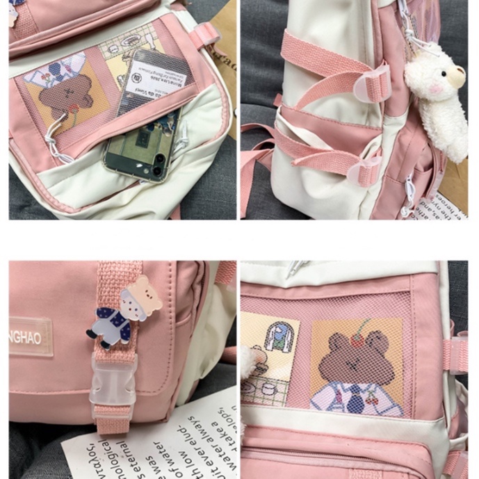 Balo nam nữ, Balo du lịch vải dù ulzzang đi học thời trang chống nước nhiều ngăn đựng laptop cao cấp Hàn Quốc