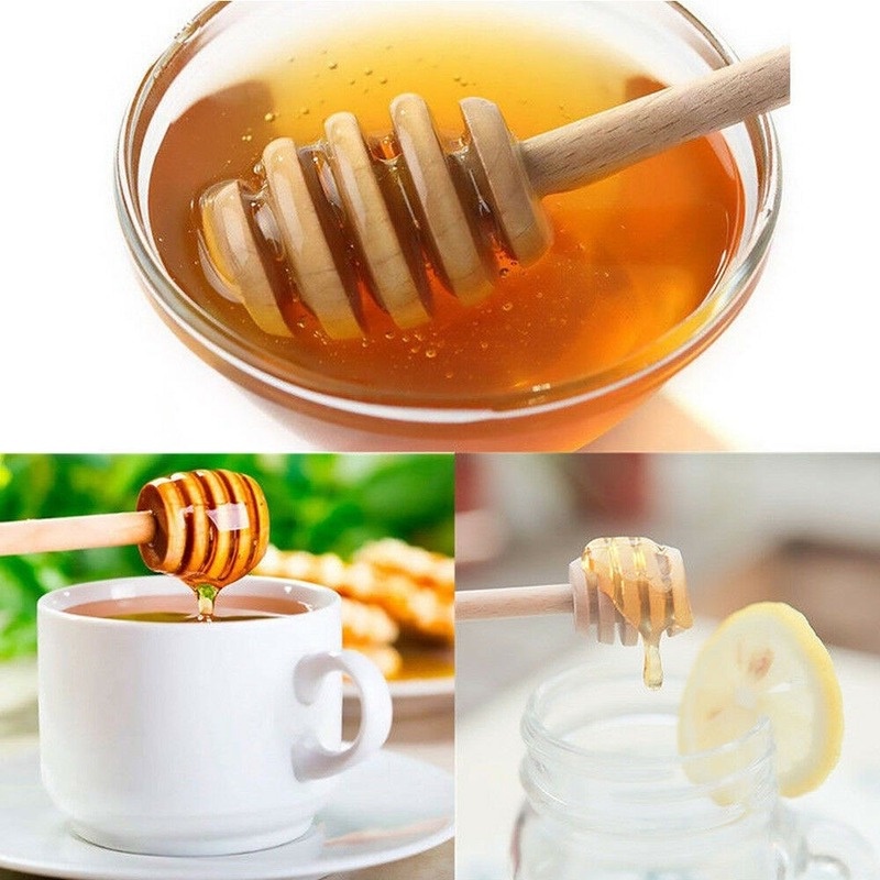 1 Muỗng Khuấy Mật Ong Bằng Thép Không Gỉ Tay Cầm Dài 8cm