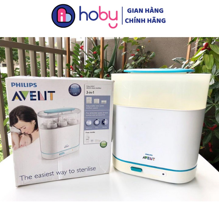 Máy tiệt trùng hơi nước PHILIPS AVENT 3 in 1 diệt 99.9% vi khuẩn có hại - Hàng chính hãng có giấy bảo hành 12 tháng