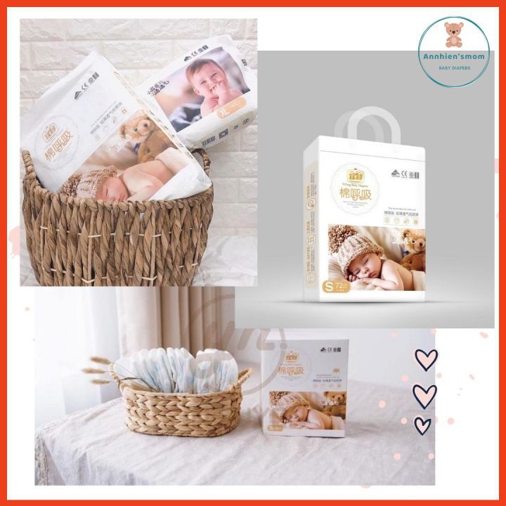 💥HOT GIẢM GIÁ TỪ 2 SP 💥Bỉm Dán/Quần YIYING HƠI THỞ BÔNG Nội Địa Trung CAO CẤP Size S72/M60/L52/XL44/XXL40