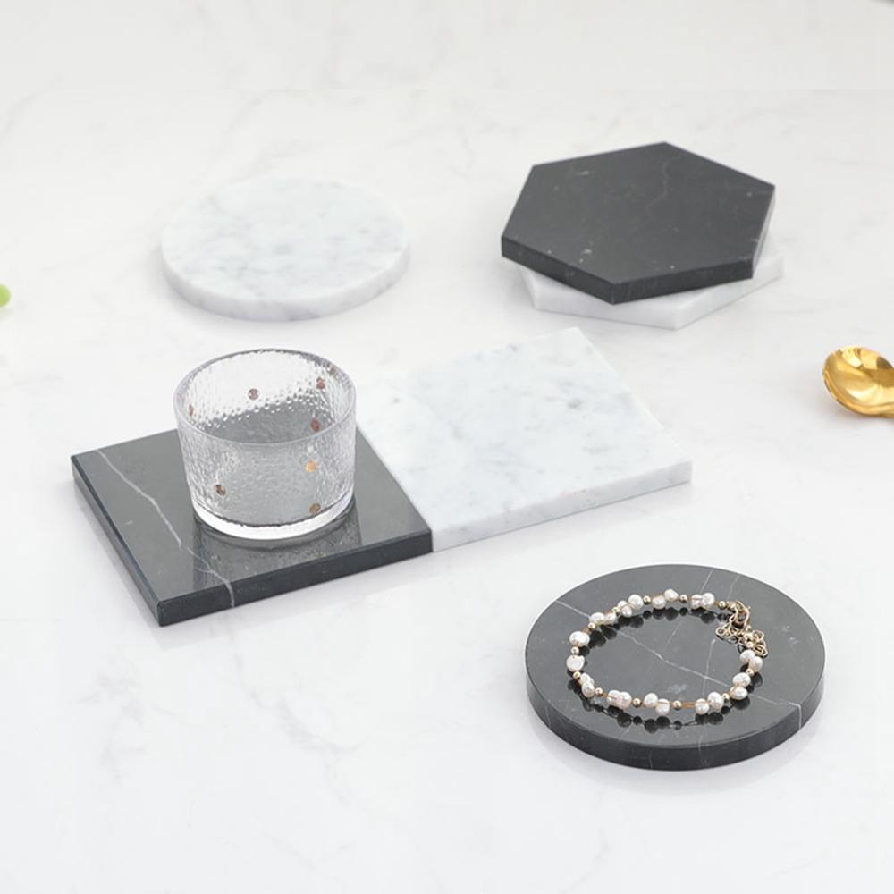 Đế Lót Ly Hình Tròn / Vuông Họa Tiết Vân Đá Cẩm Thạch Dùng Trang Trí Nhà Bếp / Quán Cà Phê