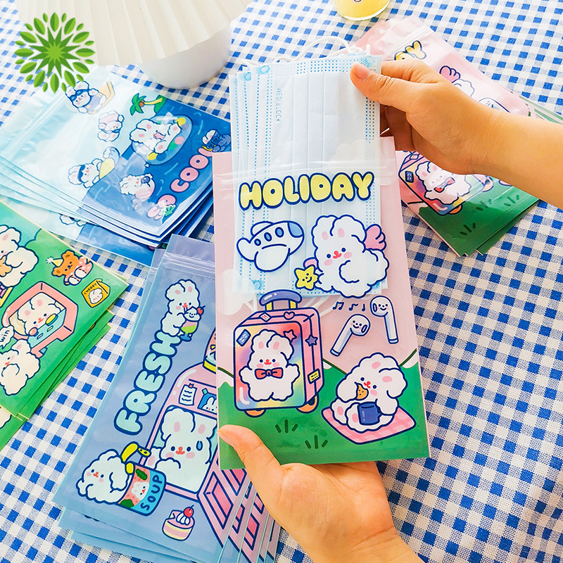 Túi dây khóa kéo đựng đồ hình thỏ dễ thương tiện dụng chất lượng cao