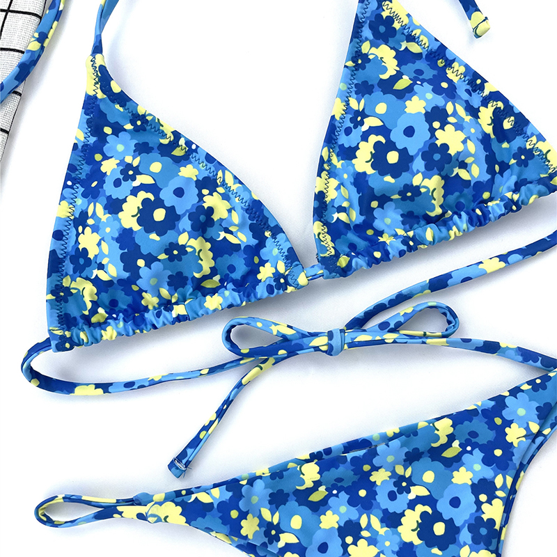 Bikini Phối Ren Hoa Màu Xanh Cho Bé Gái | BigBuy360 - bigbuy360.vn