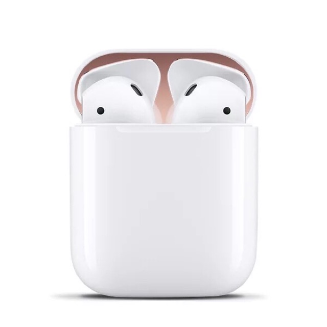 Bộ Dán Kim Loại Chống Bám Bẩn Bảo Vệ AirPods 1 Airpod 2 18K