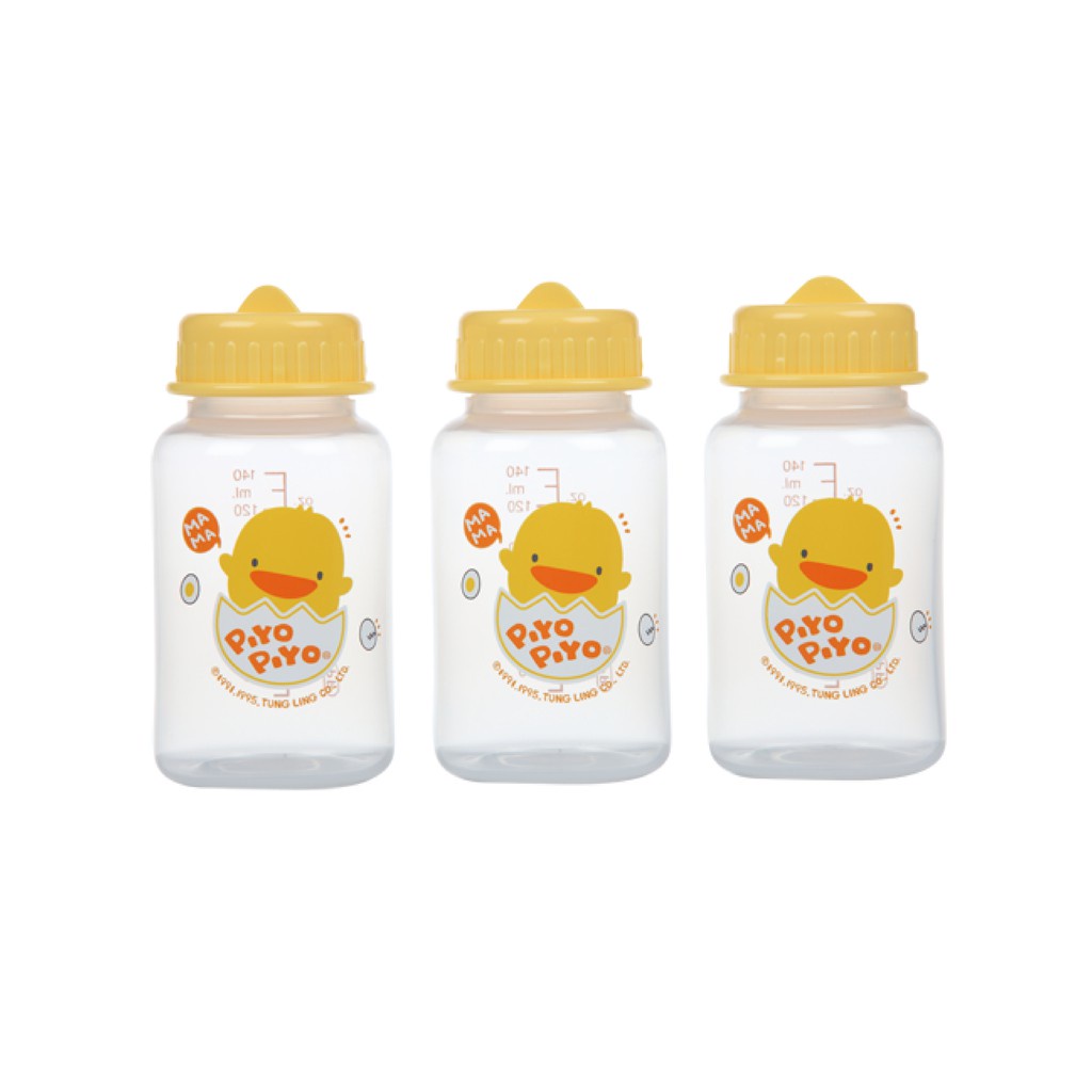 Bộ 3 bình trữ sữa 150ml Piyo Piyo, nhựa pp không chứa BPA