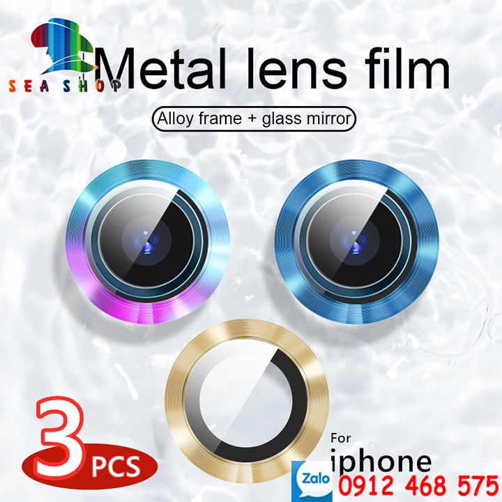 [7 SẮC] Mắt bảo vệ Camera cho iPhone 11 Pro Max, 12 Mini, 12 Pro Max, 13 Pro Max - Chất liệu TITAN - Không gây yếu sóng