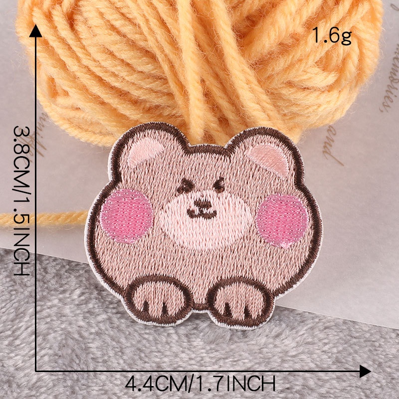 Miếng Dán Ủi Thêu Họa Tiết Hoạt Hình Gấu Dễ Thương Dùng Trang Trí Quần Áo DIY