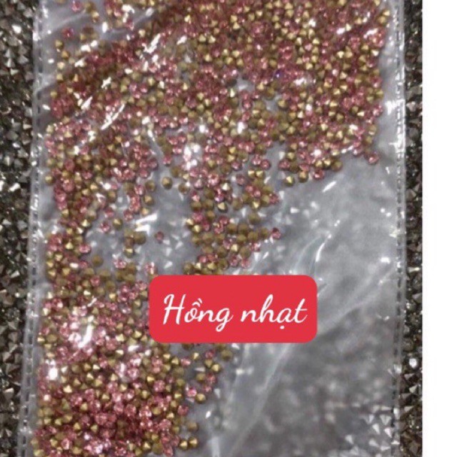 Đá nail- chân nhọn Hồng( shop sẵn hàng có gần 20 màu có đủ seri đá)