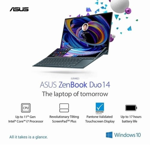 [ELGAME20 giảm 10% - tối đa 2TR]Laptop Asus ZenBook Duo 14 UX482EA-KA397W (Core™ i5-1135G7 + 14.0 inch FHD )