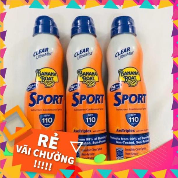 Bình xịt chống nắng Banana Boat Sport thể thao SPF110 170g