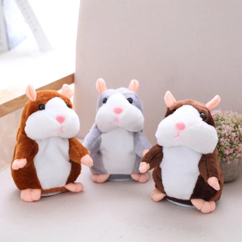 Chuột Hamster Nhồi Bông Biết Nói Vui Nhộn Cho Bé 15cm