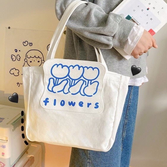 Túi Tote đeo chéo vải canvas đẹp cao cấp unisex đẹp đi học đi chơi thời trang