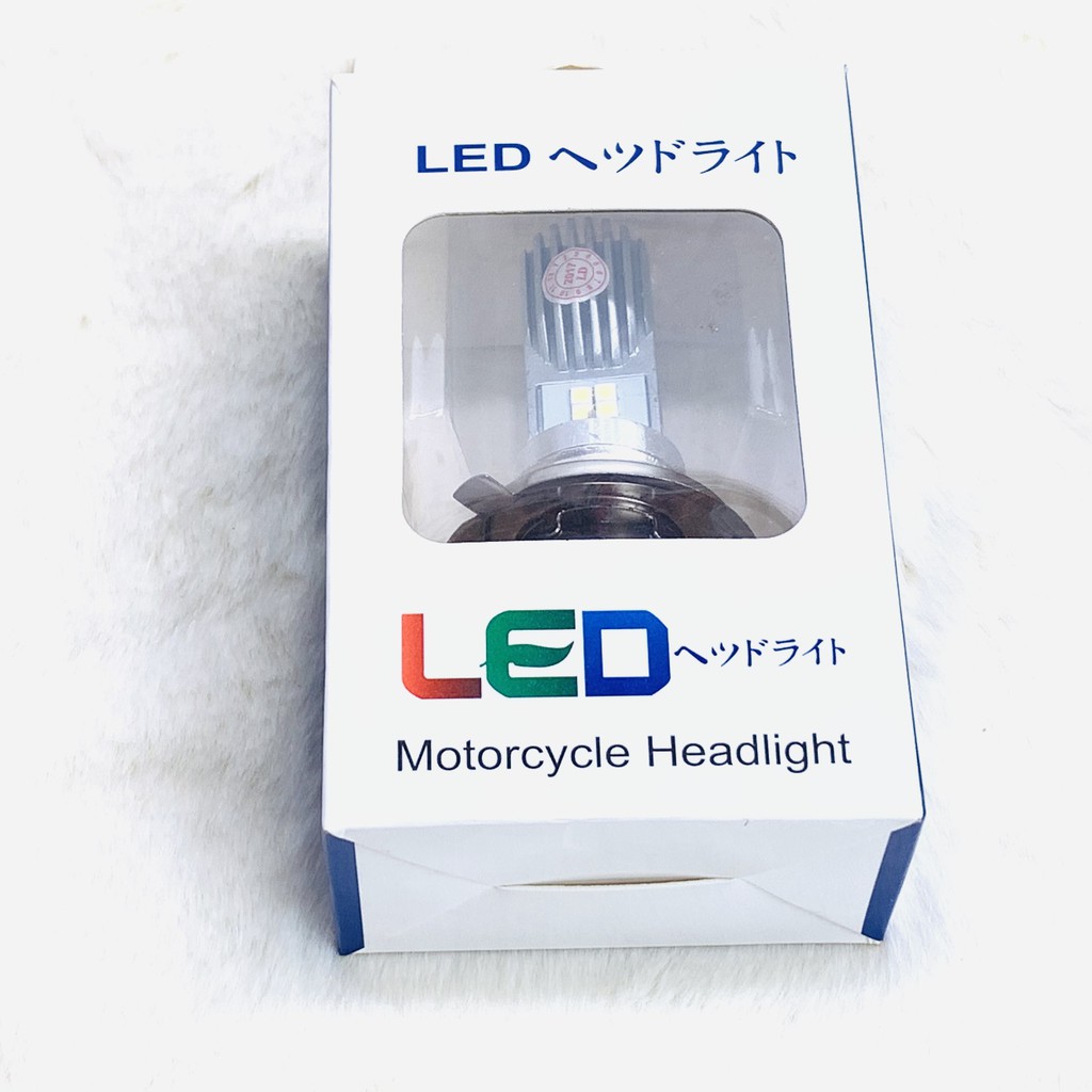 Bóng đèn led thân nhôm chân H4 gắn cho xe máy