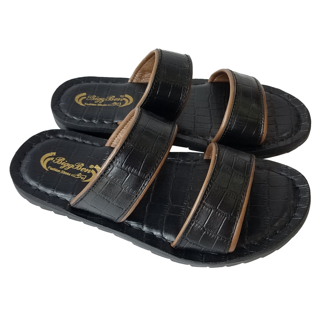 Dép Nam Quai Ngang Da Bò Thật BIGBEN Cao Cấp DN337