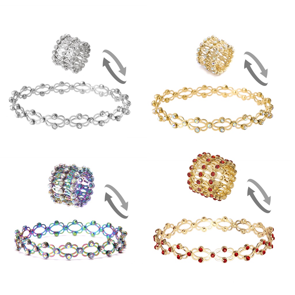 Vòng Đeo Tay Bằng Đồng Có Thể Thu Gọn 2 Trong 1 Chống Phai Màu