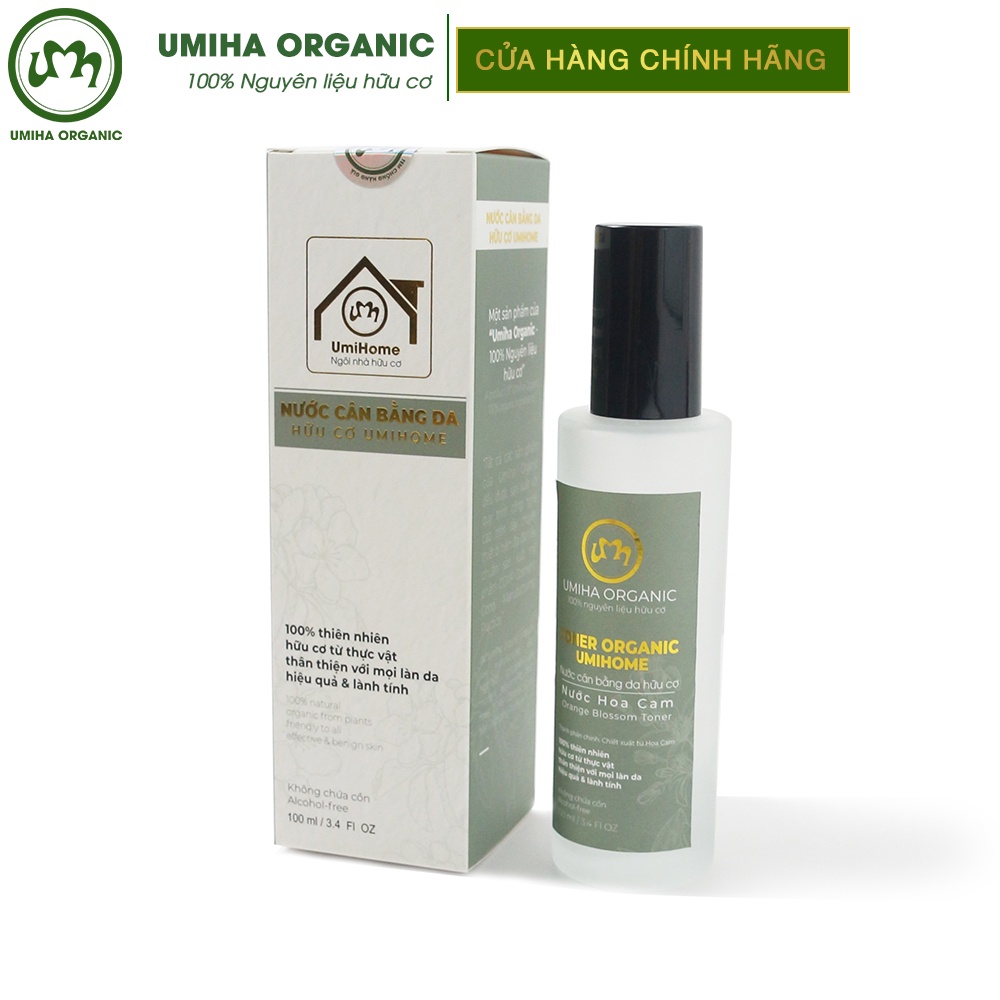 Nước Cân Bằng Da Hoa Cam Hữu Cơ Umiha Organic 100ml Làm Sạch, Dưỡng Ẩm, Se Khít Lỗ Chân Lông