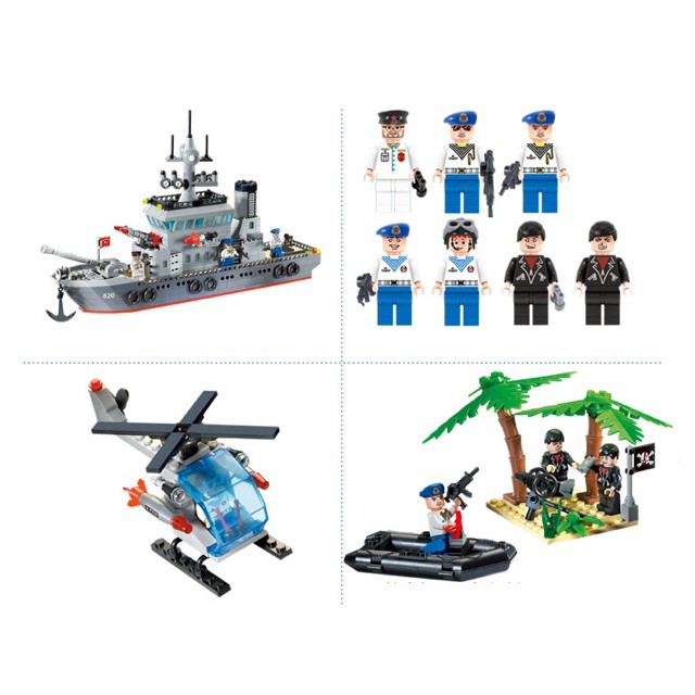 [Giá cực sốc] - Đồ chơi  Lego Military Army 820 tàu tên lửa đánh chiếm đảo