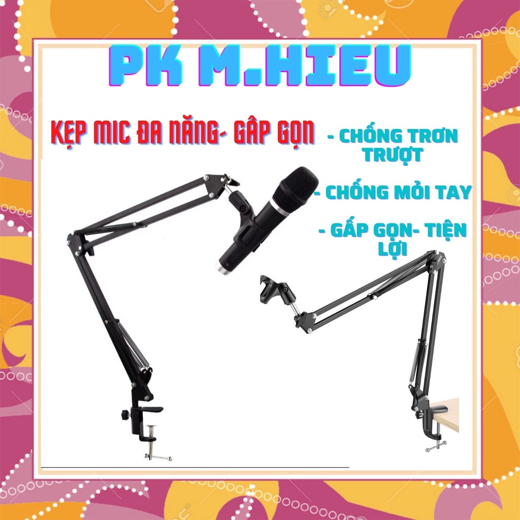 Chân Kẹp mic Thu Âm -Giá Đỡ Mic Livestream - Kẹp Bàn Treo Mic đa năng