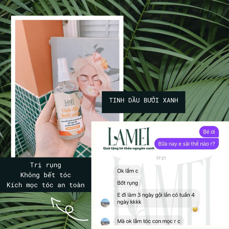 [SIÊU KÍCH MỌC TÓC ] Tinh dầu bưởi xanh Lamei, đậm đặc tinh dầu vỏ bưởi, vitamin B5, đẩy nhanh quá trình mọc tóc con | BigBuy360 - bigbuy360.vn