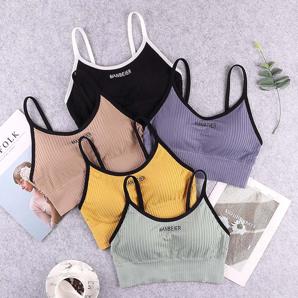 Áo Ngực Thể Thao Có Mút Nâng Ngực In Chữ Thời Trang Hàn Quốc Quyến Rũ Cho Nữ