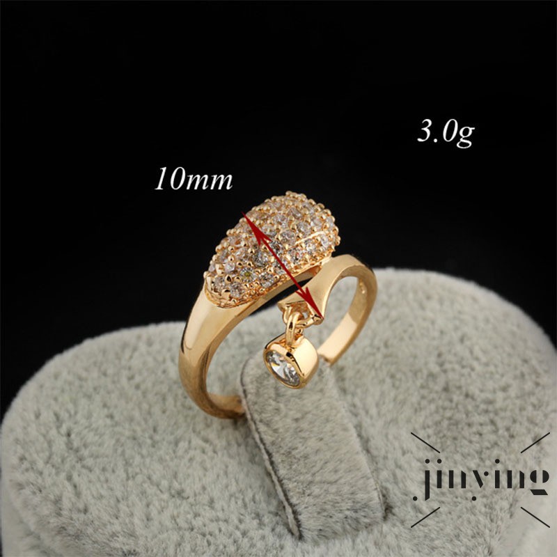 GETNOIVAS Nhẫn mạ vàng 18K đính hạt pha lê lấp lánh sang trọng