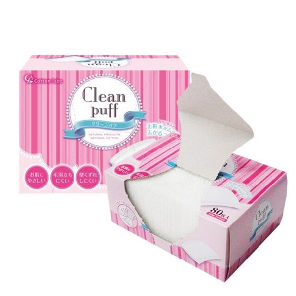 Bông tẩy trang Clean Puff cao cấp số 1 Nhật Bản 80 miếng