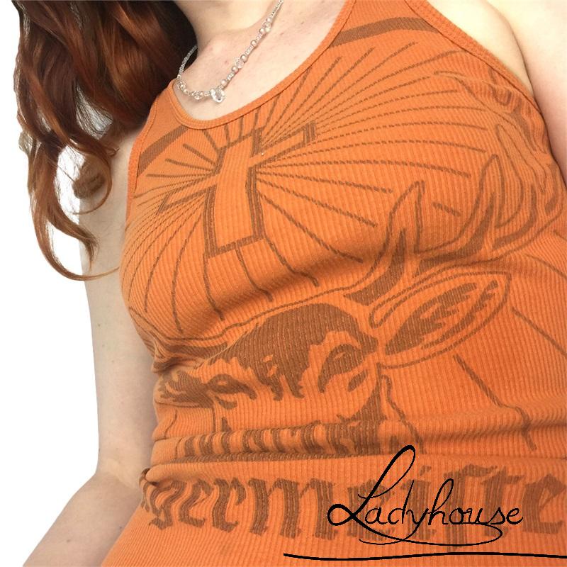 Áo dệt kim sát nách cổ tròn dáng ôm in họa tiết bò sữa thời trang mùa hè cho nữ