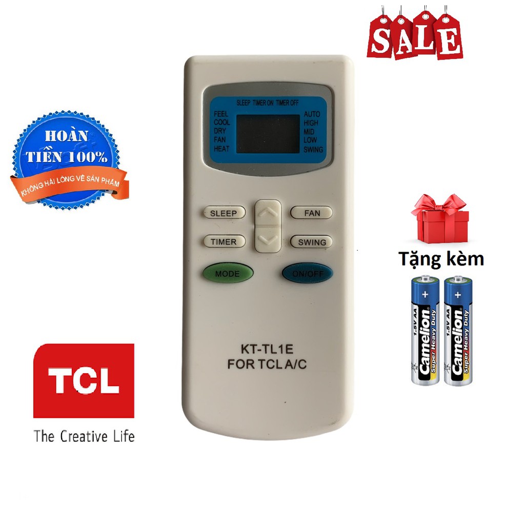 Điều khiển điều hòa TCL 1 chiều TCl 2 chiều remote máy lạnh tcl - Hàng tốt [ tặng kèm pin]